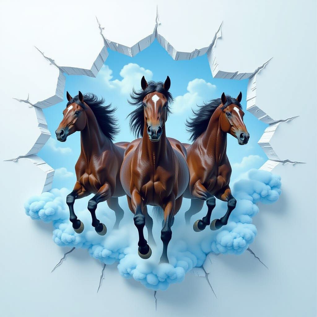 three horses