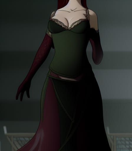 Anime Redhead in Lingerie: Seductive Digital Illustration