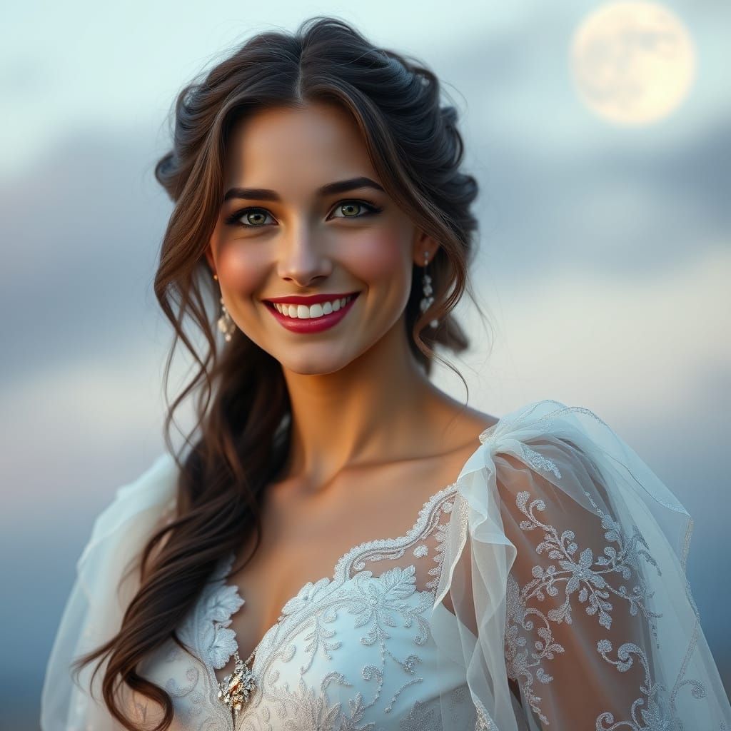 Ethereal European Beauty in Whimsical Fantasy Setting