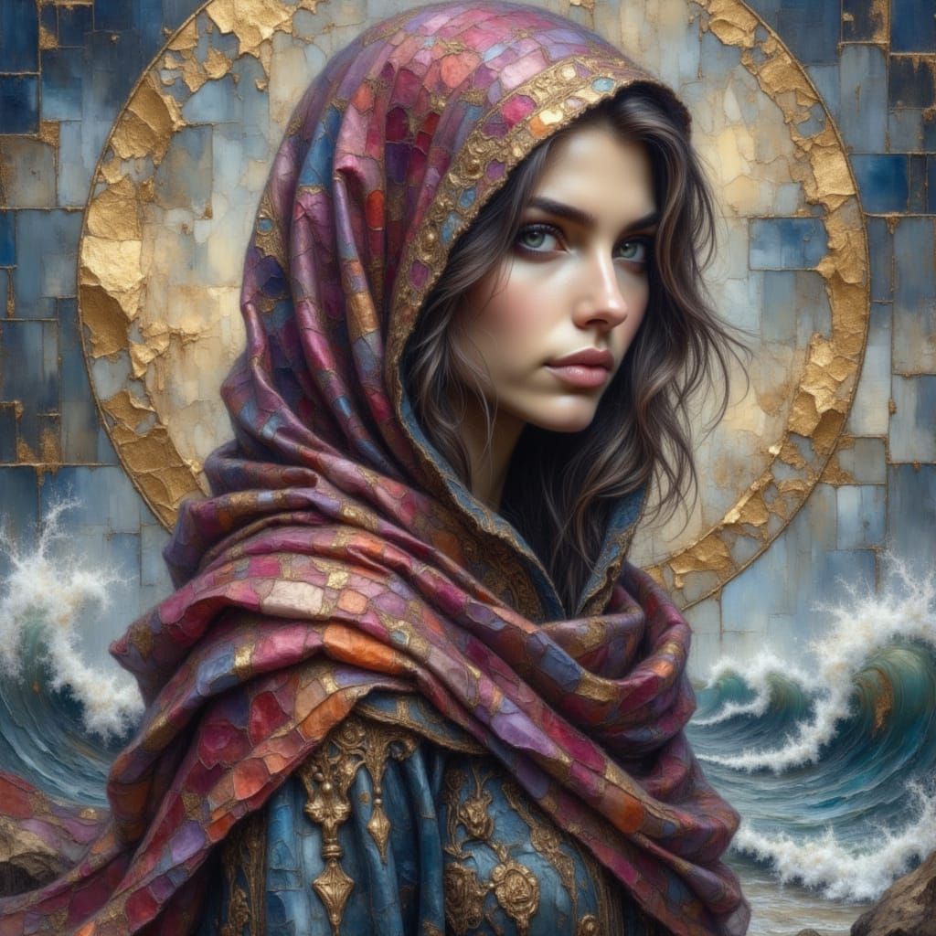 Mysterious Woman in Cloak by Teal Ocean
