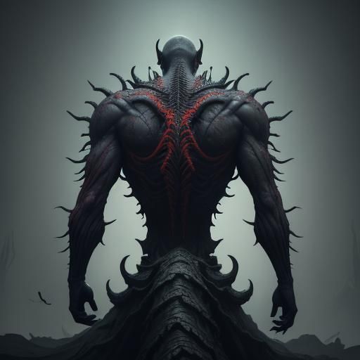 Grotesque Creature Concept Art in Dark Fantasy Style