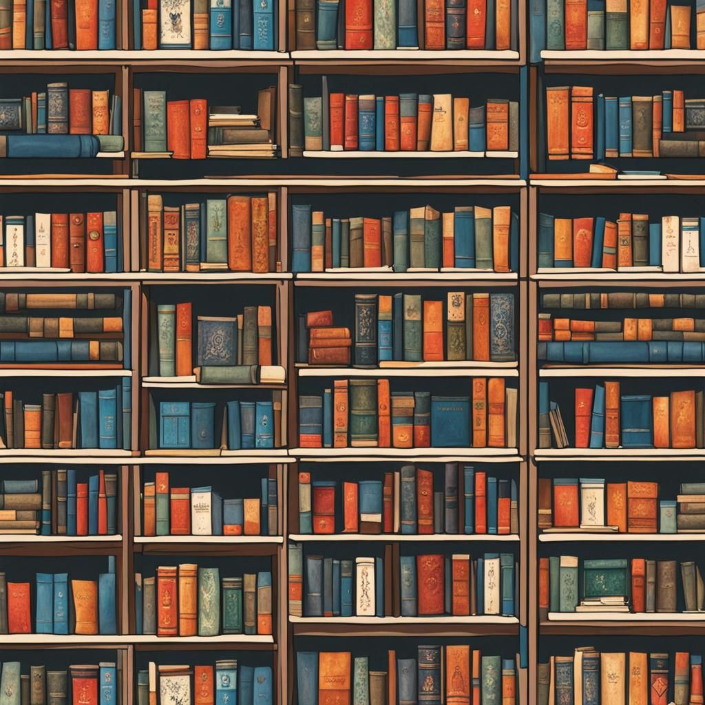 Bookstore Shelves with Storybook Covers