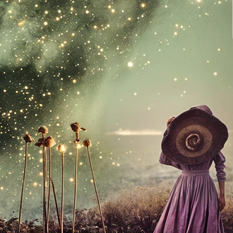 Luminescent old colour photograph