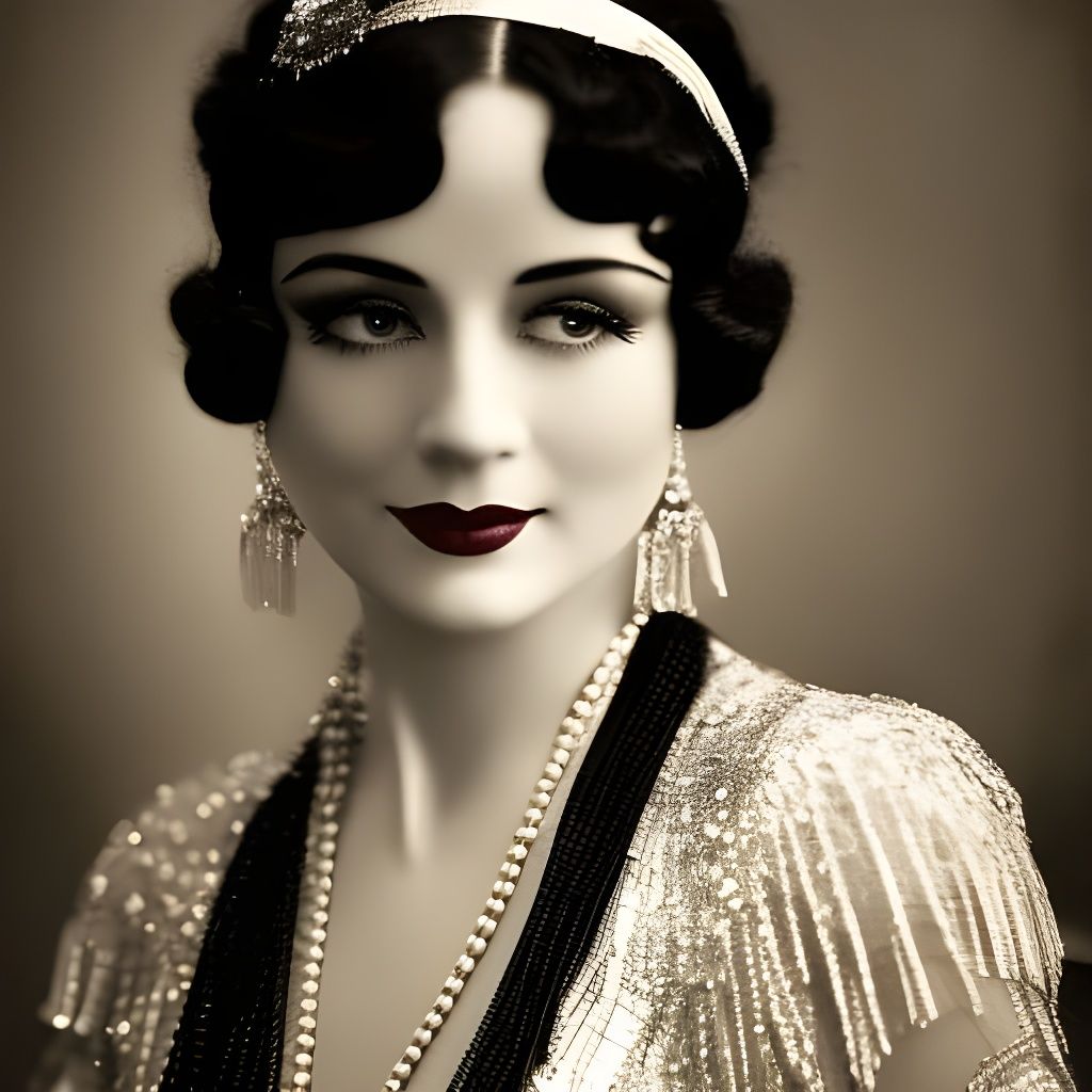 1920s Flapper Dancer in Sepia Tone