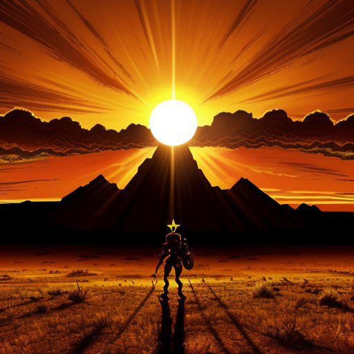 Majestic Digimon in Blazing Desert Landscape