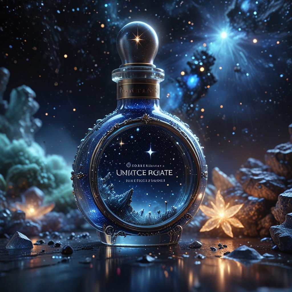 Surreal Crystal Vial Radiates Celestial Beauty