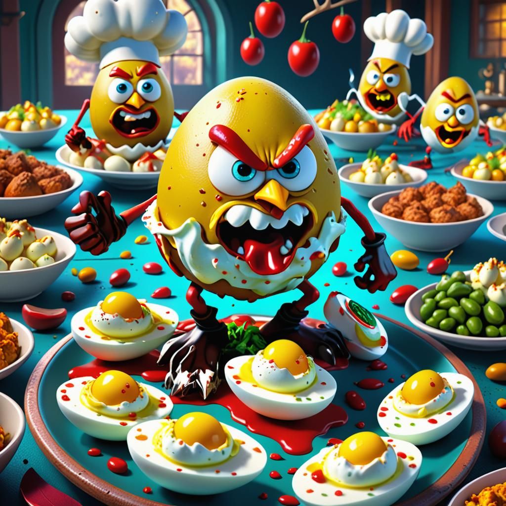 Thanksgiving Deviled Eggs Run Amok: Graffiti Art