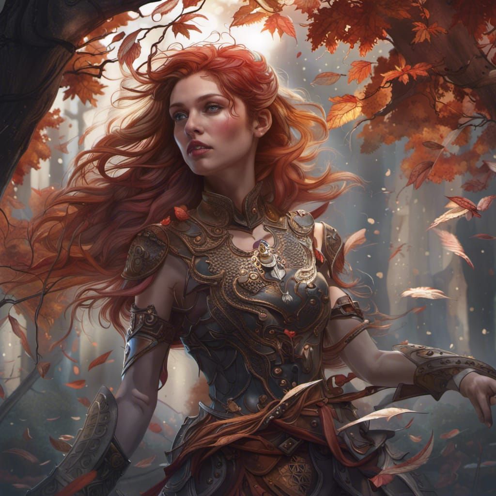 Autumn Prince in a Windstorm of Leaves