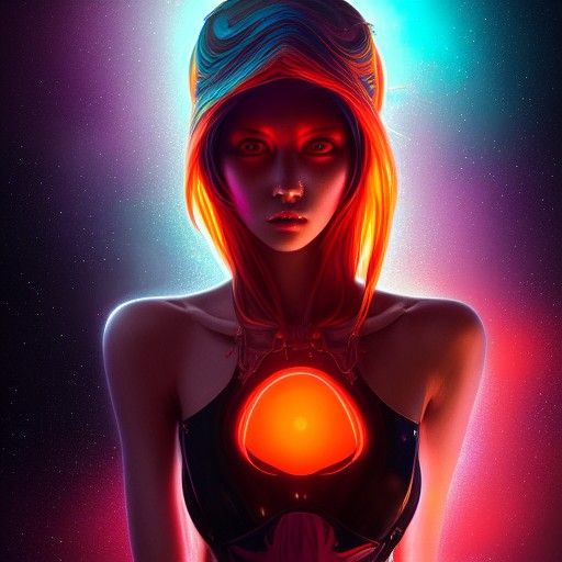 Beautiful Alien Girl in Intricate Space Suit