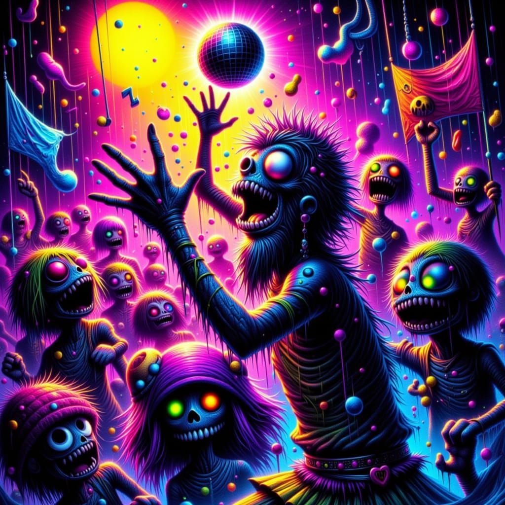 Zombie Prom Dance Off: Neo-Expressionist Halloween Bash