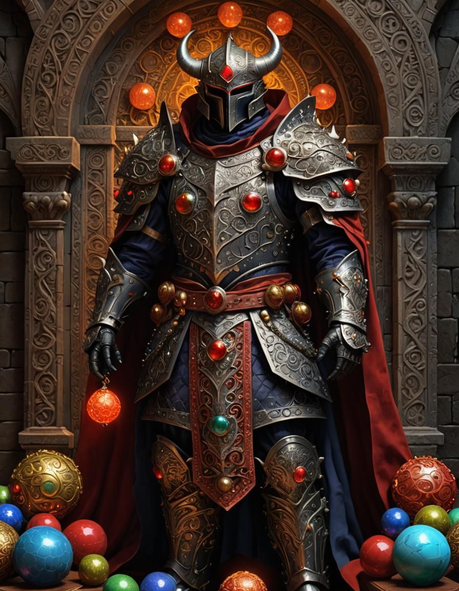 Magic Demon Knight in Romanesque Style Armor