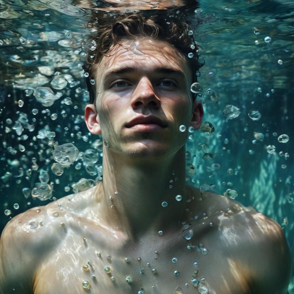Underwater Portrait in Expressive Figurative Style