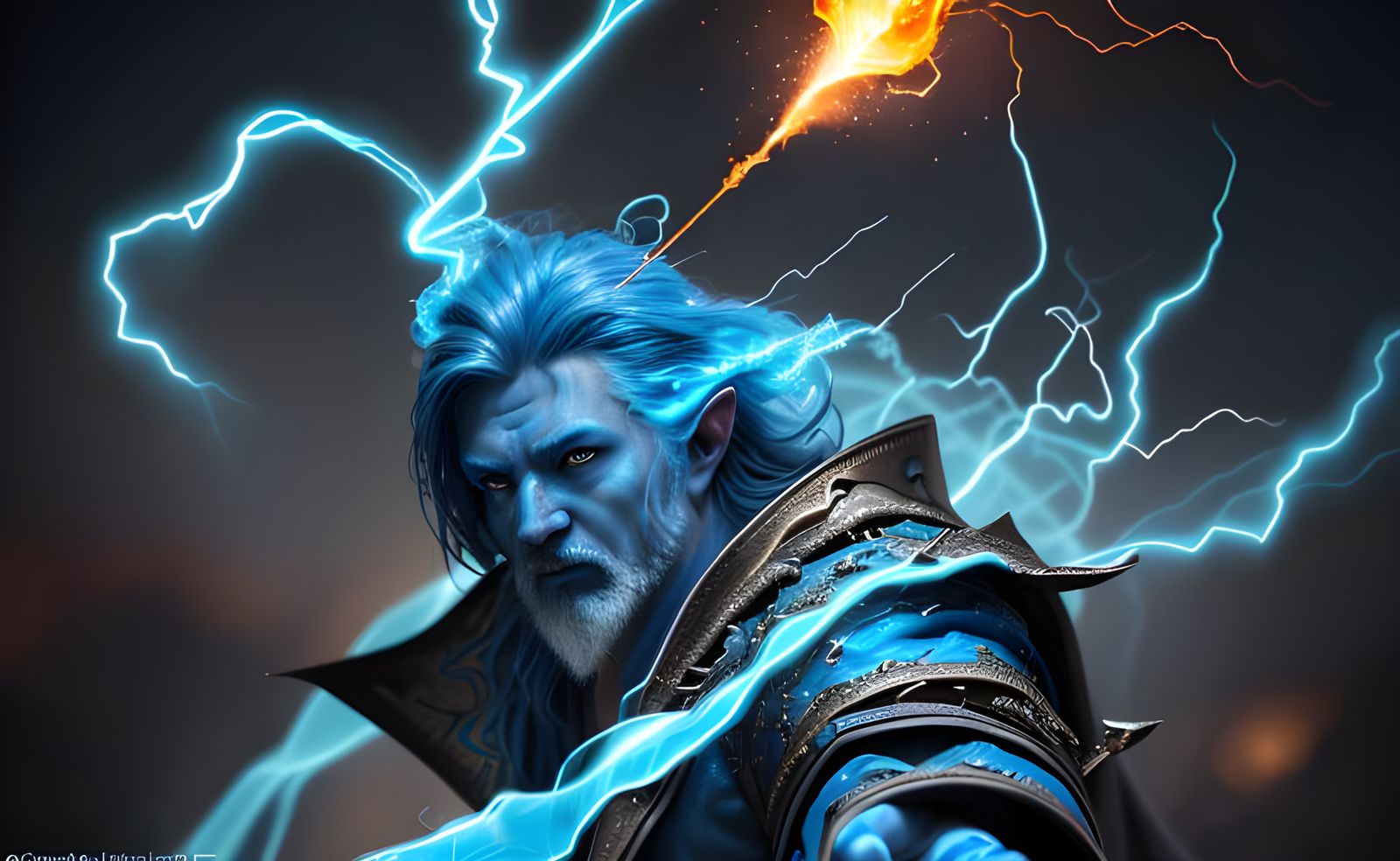 Burning Wizard Strikes Flame Demon with Lightning