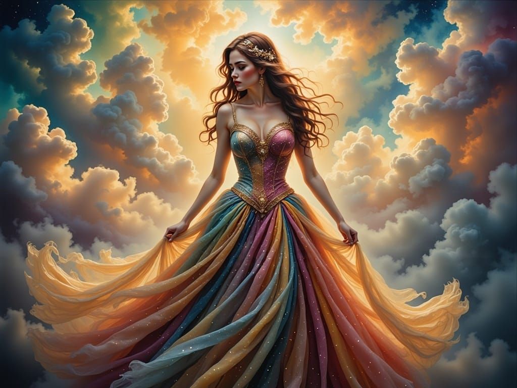 Ethereal Goddess of Magic in Steampunk Splendor