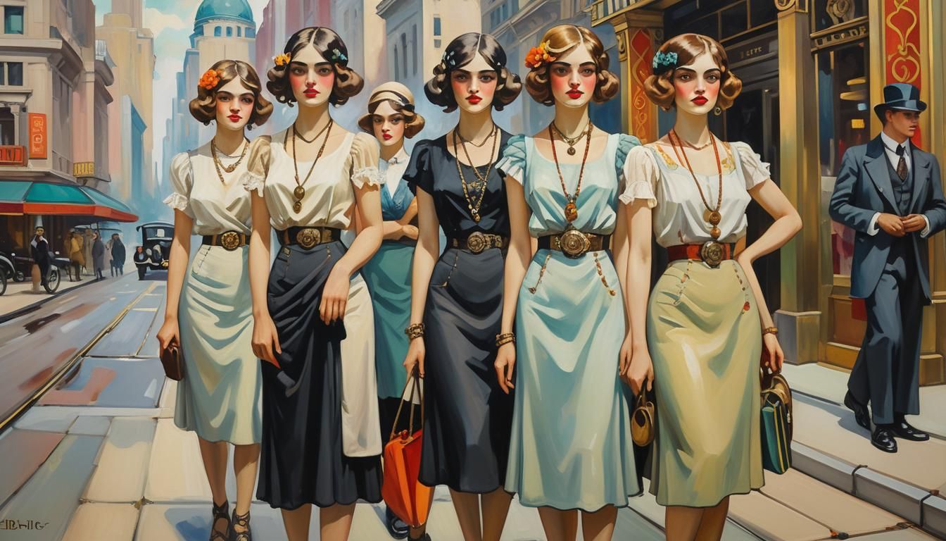 Bell Epoque Street Scene in Impressionist Style