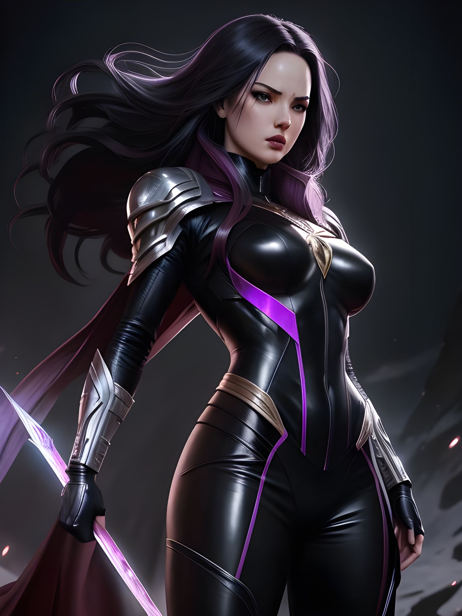 Hyperdetailed Psylocke Superhero Portrait