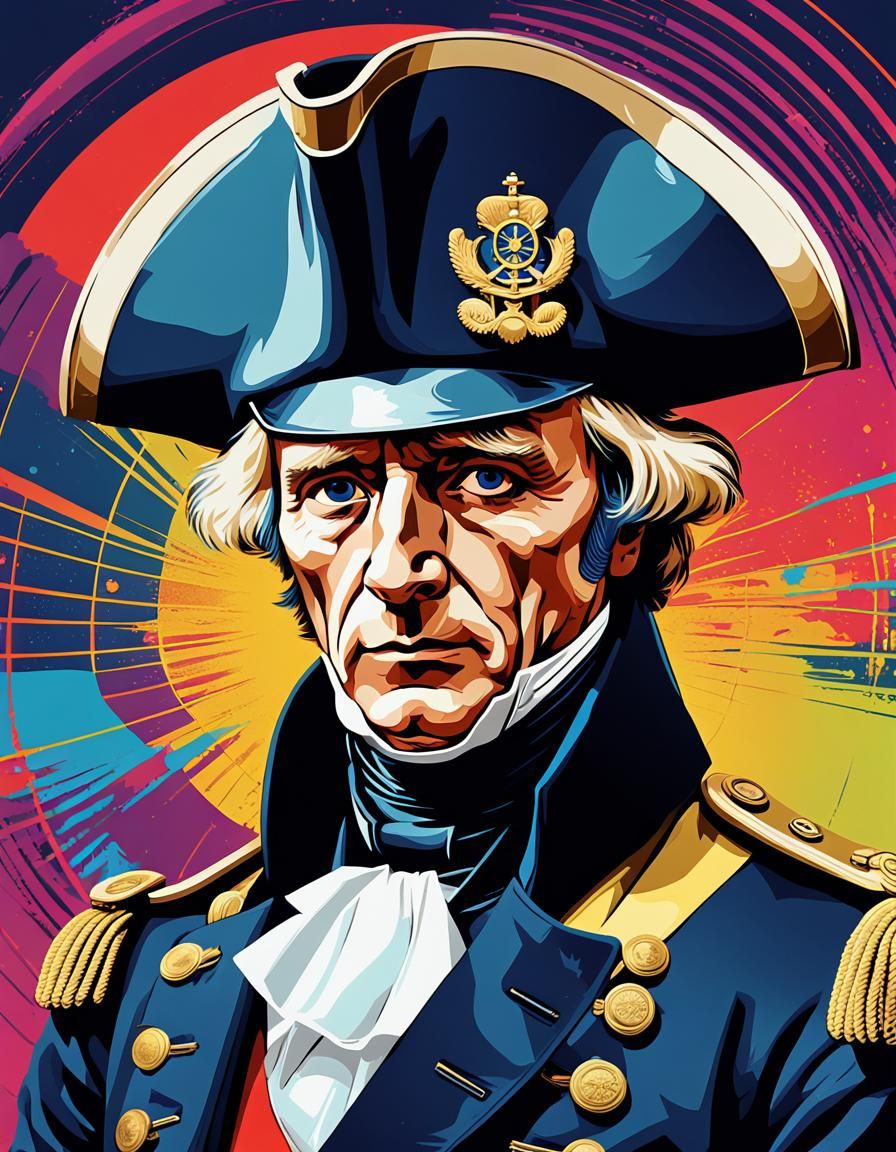 Admiral Lord Nelson: Pop Art Portrait in Digital Screen Prin...