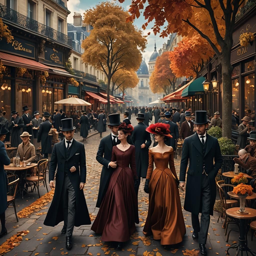 Belle Époque Paris Cafe Terrace in 3D