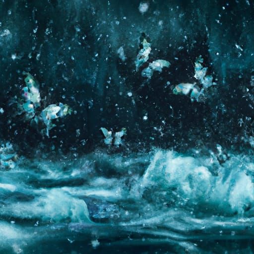 Icy Butterflies Soaring Over the Ocean