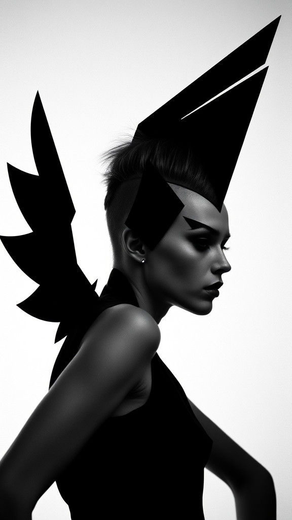 Geometric Fashion Model in Dadaist Style