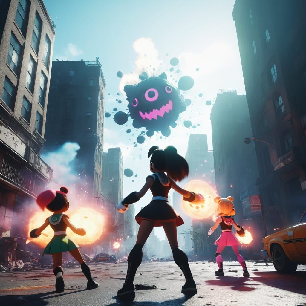 Powerpuff Girls Fight Monster: Epic 3D Graphics