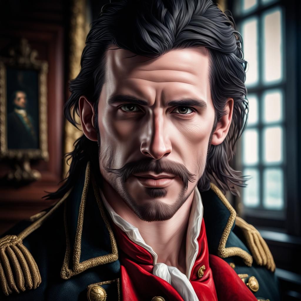 Young Captain Hook in Hyperrealistic Portrait
