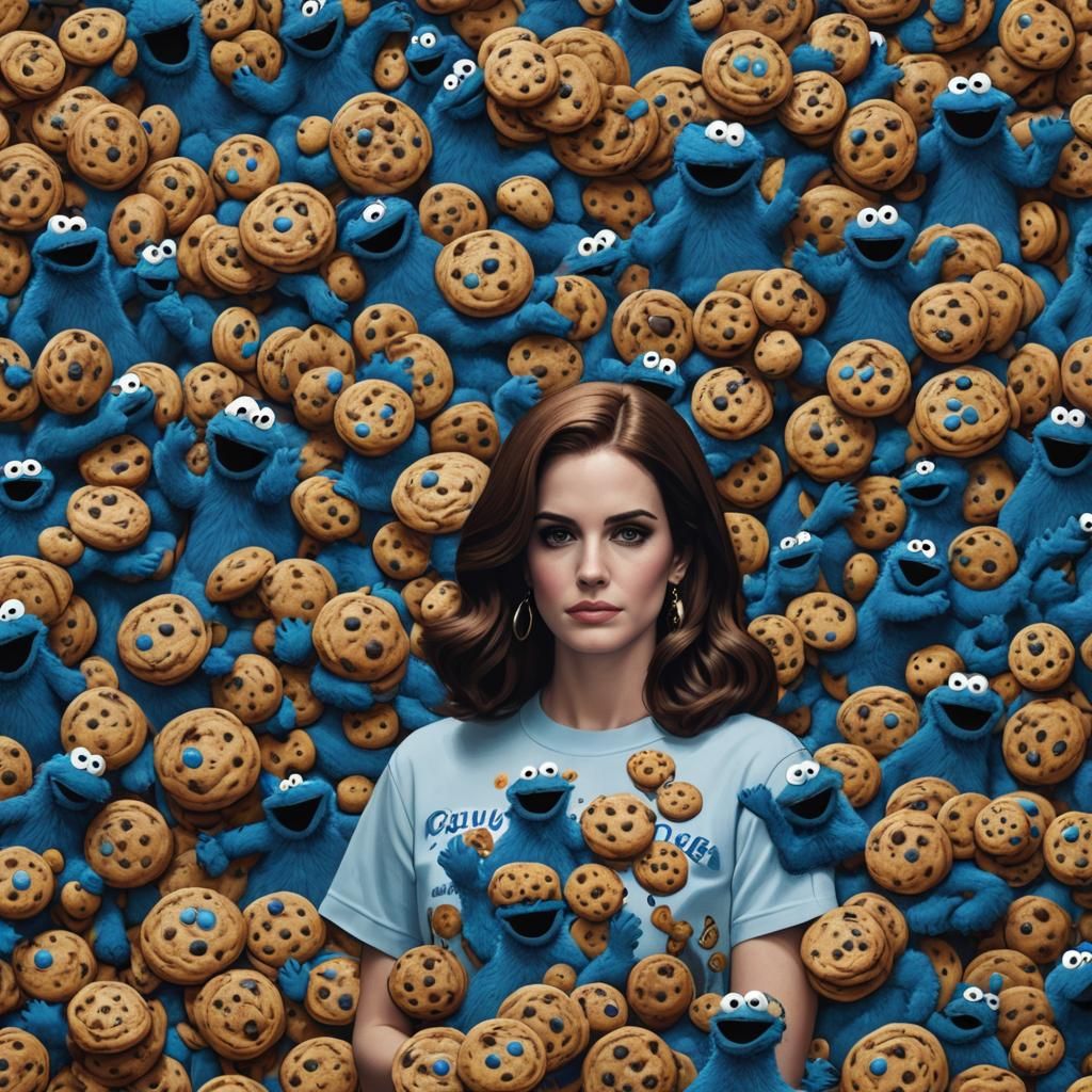 Lana Del Rey in Cookie Monster Shirt