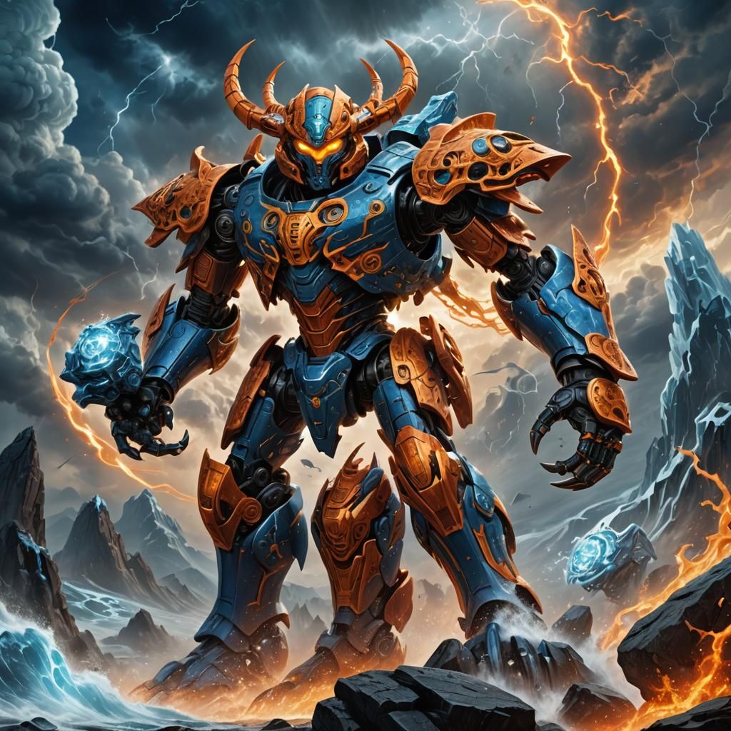 Bionicle Storm Entity with Elemental Ring, Digital Art