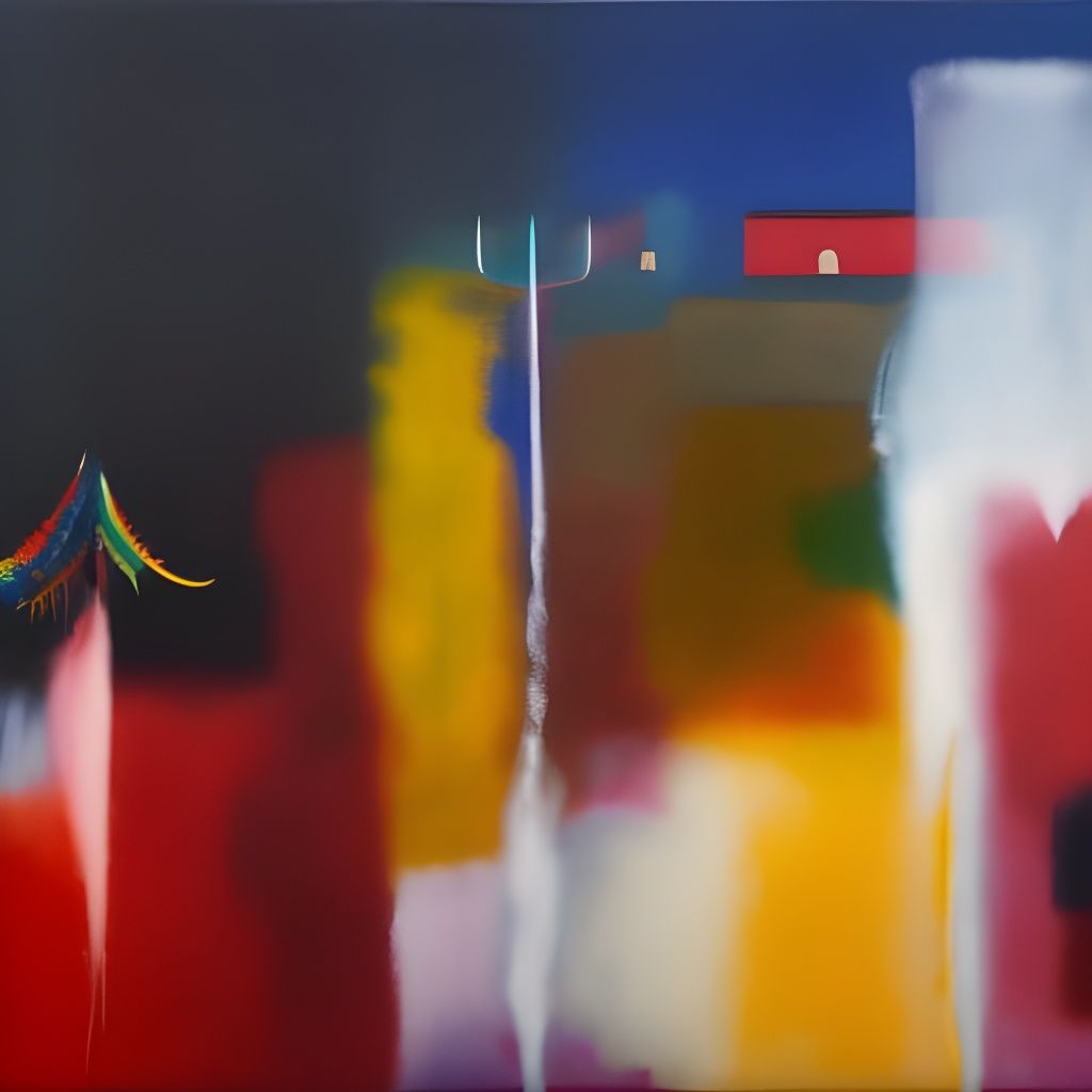 Chaotic Dreamscape with Floating Objects and Faces