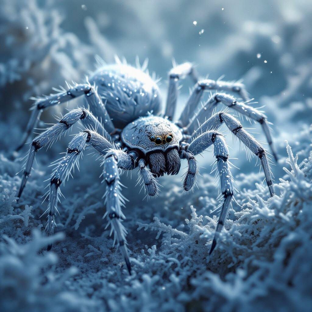 Frostweave Spider in Detailed Matte Painting Style
