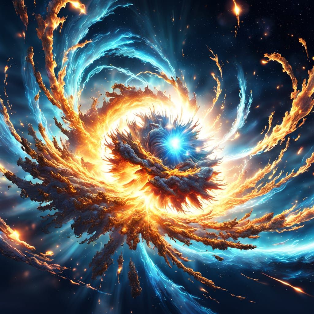 Vibrant Cosmic Explosion as Digital Art