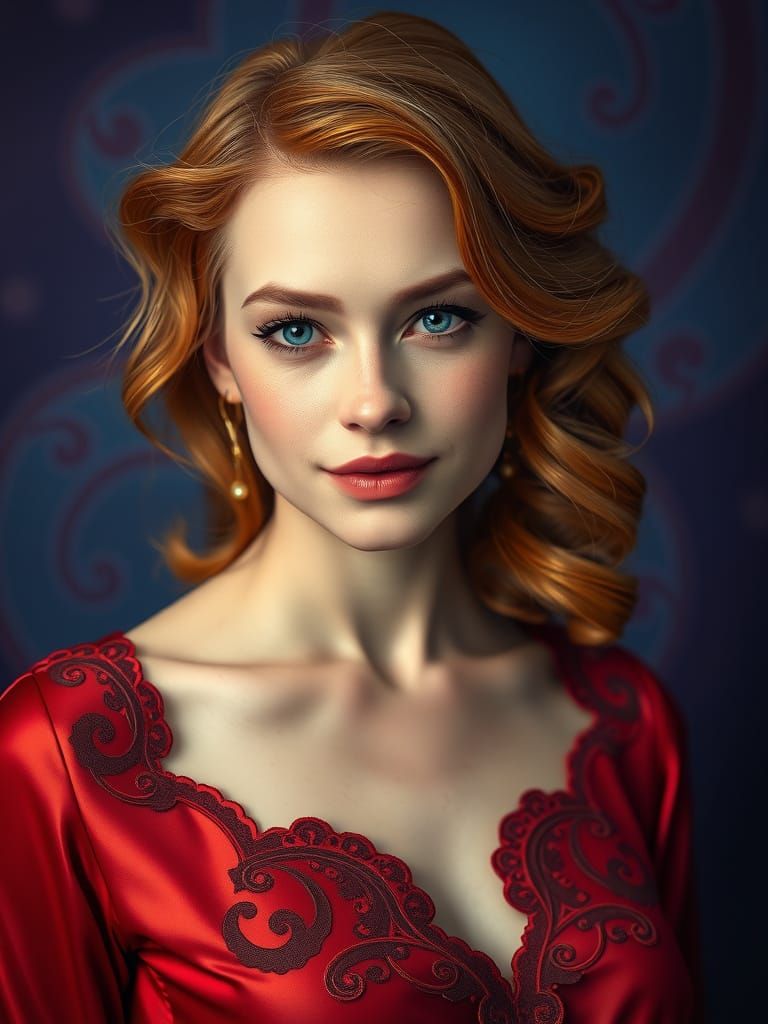 Ethereal Goddess in Rich Velvet Hues