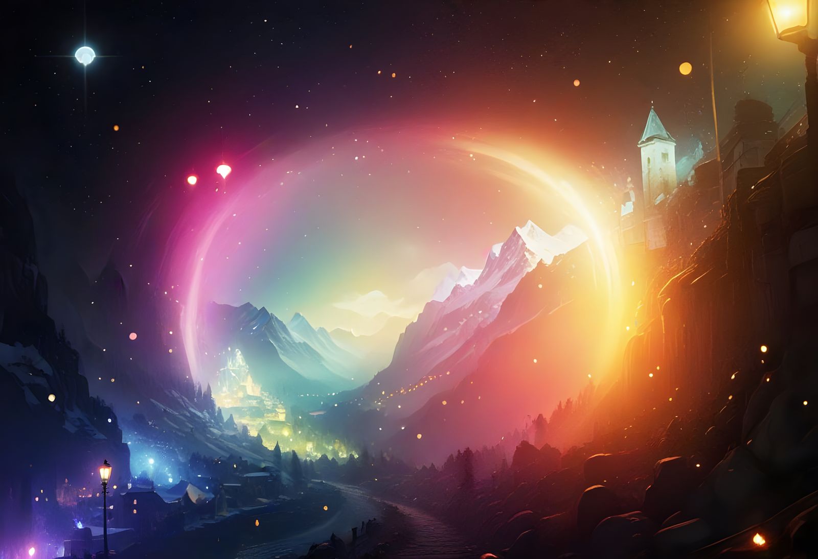 Cozy Swiss Village at Golden Hour