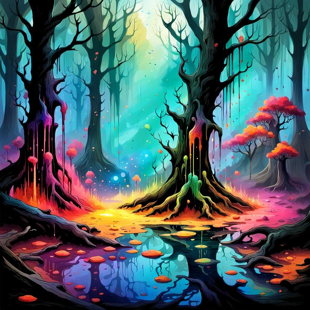 Magical Creatures Emerge From Colorful Fumes