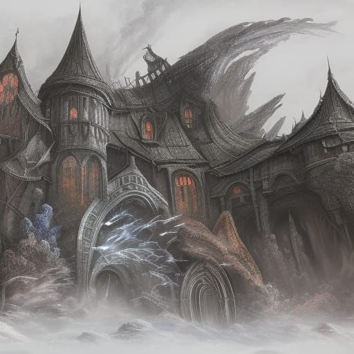 Fantastical Hand Drawing with Intricate Details