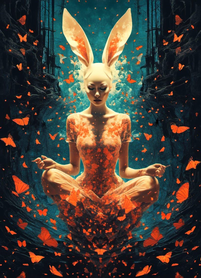 Bunny ears monk girl