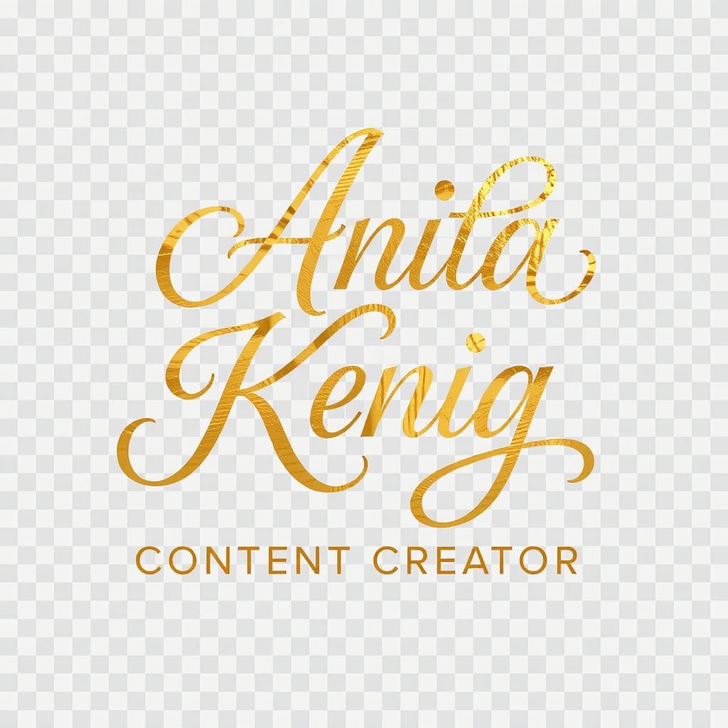 Art Deco Kaligraficzny Logo Anita Kenig with Golden Sparkly ...
