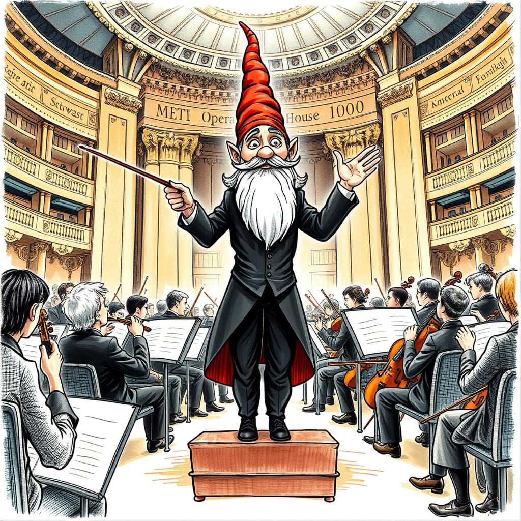 Gnome Conductor Leads Whimsical Orchestra at Met Opera House