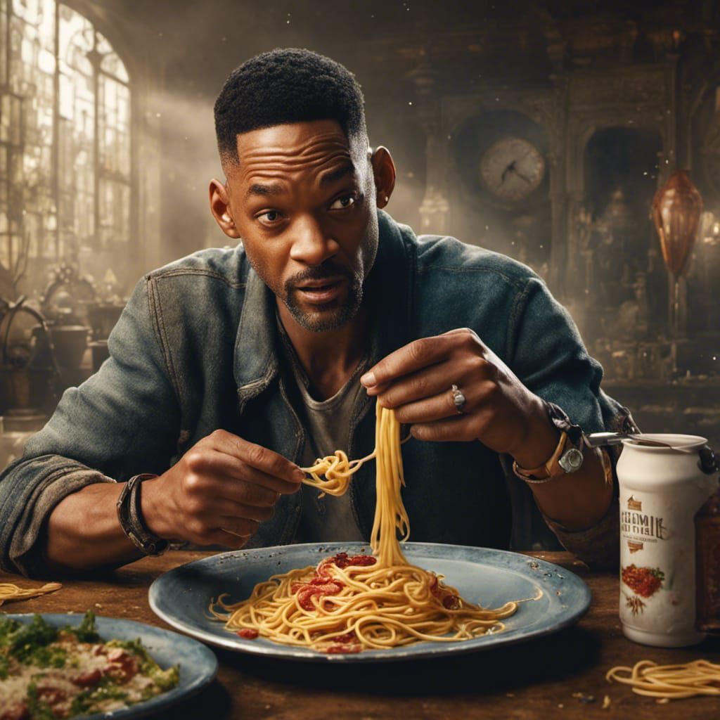Will Smith Eating Spaghetti: Matte Painting