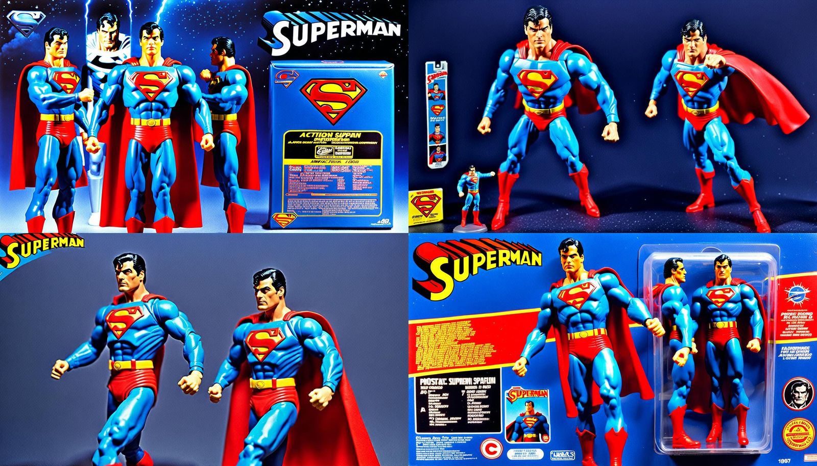 Vintage Superman Action Figure in 1987 Packaging
