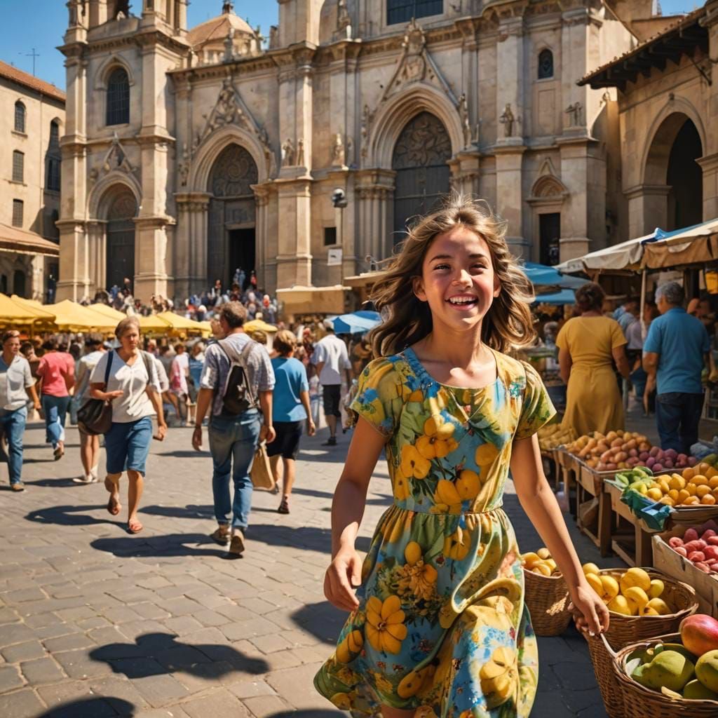 Child's Escape from Traffickers in Dusty City