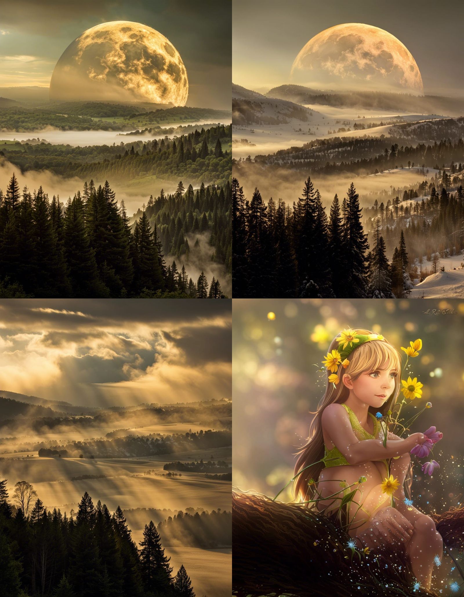 Ethereal Nature Scene in Pastel Pencil Sketch