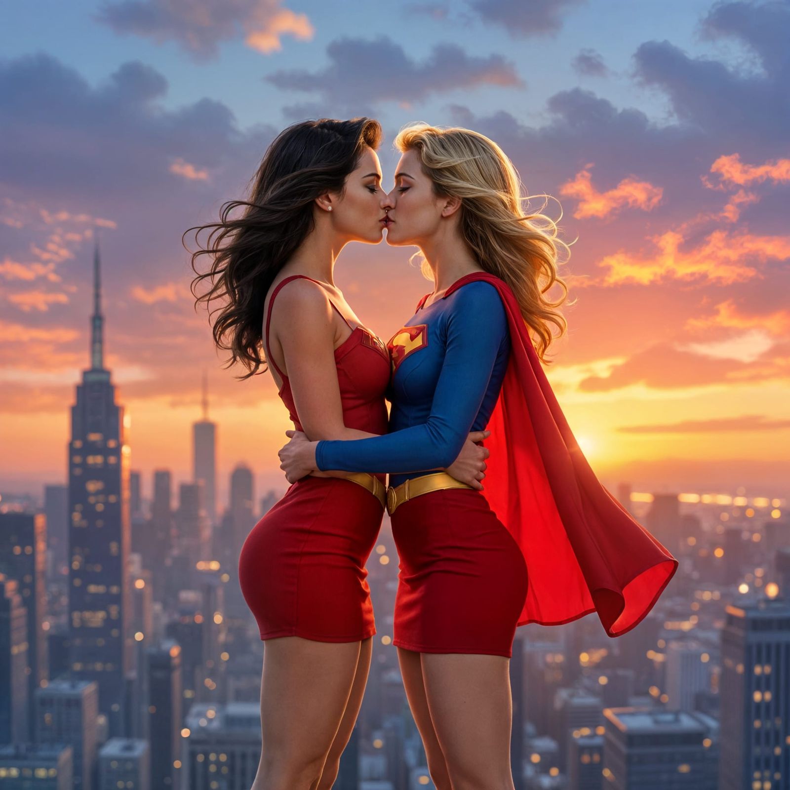 Lois Lane and Supergirl Kiss on the Daily Planet