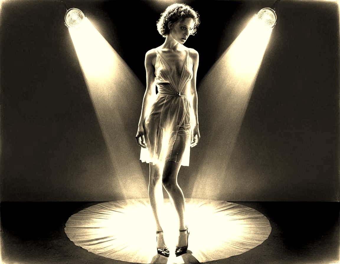 Dramatic Portrait in Black and White, High Contrast