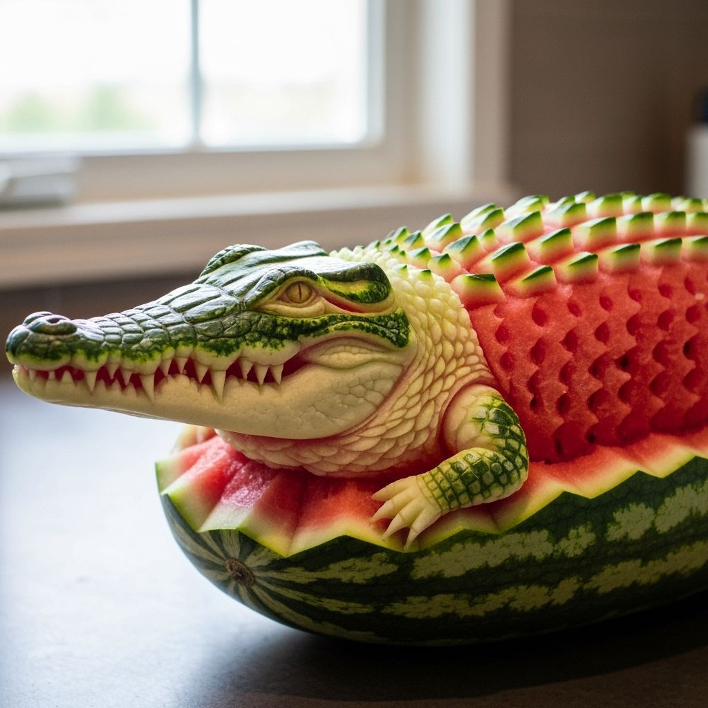 Watermelon Crocodile Macro Photograph