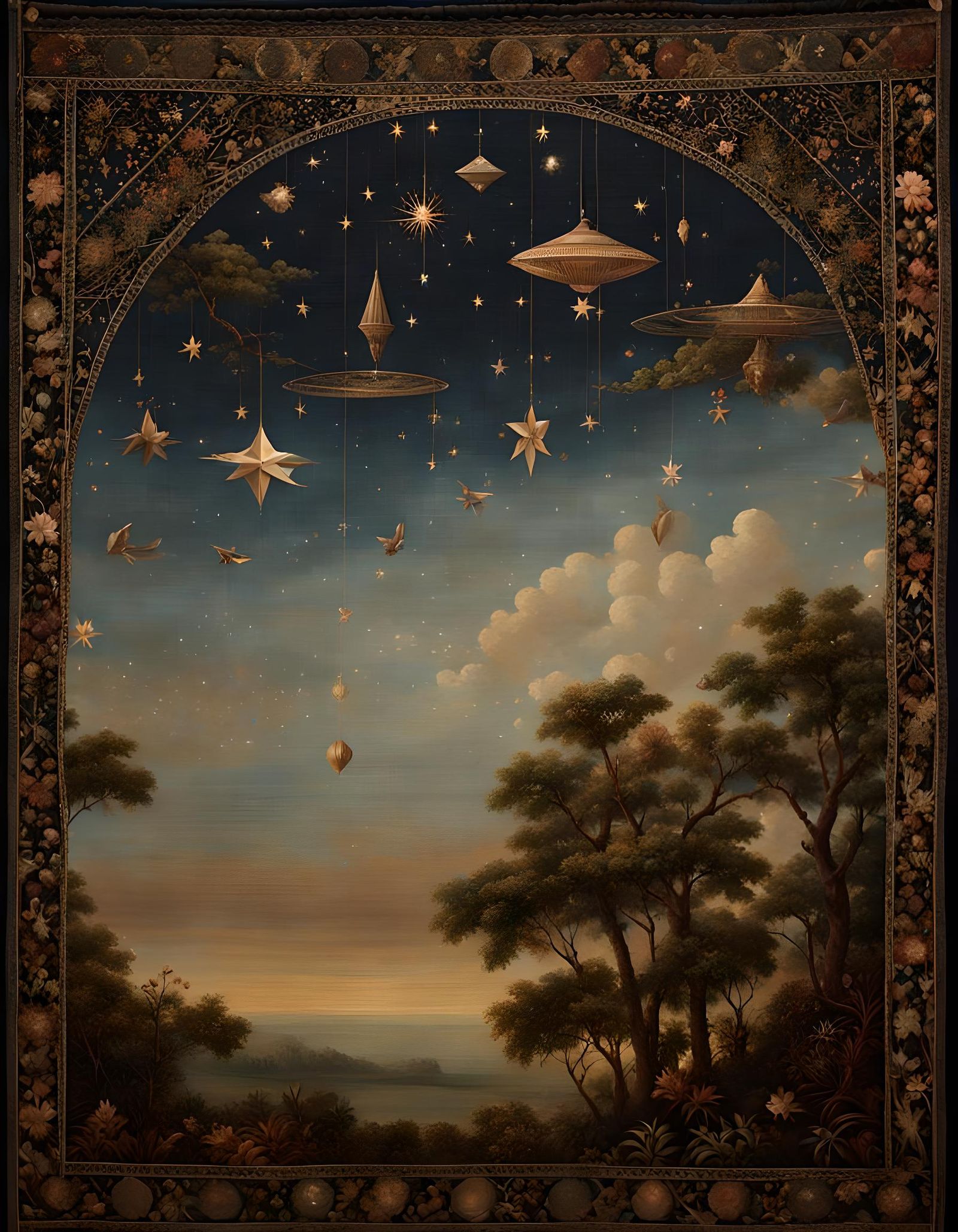 Celestial Stardust Tapestry: Whispers of Tragedy