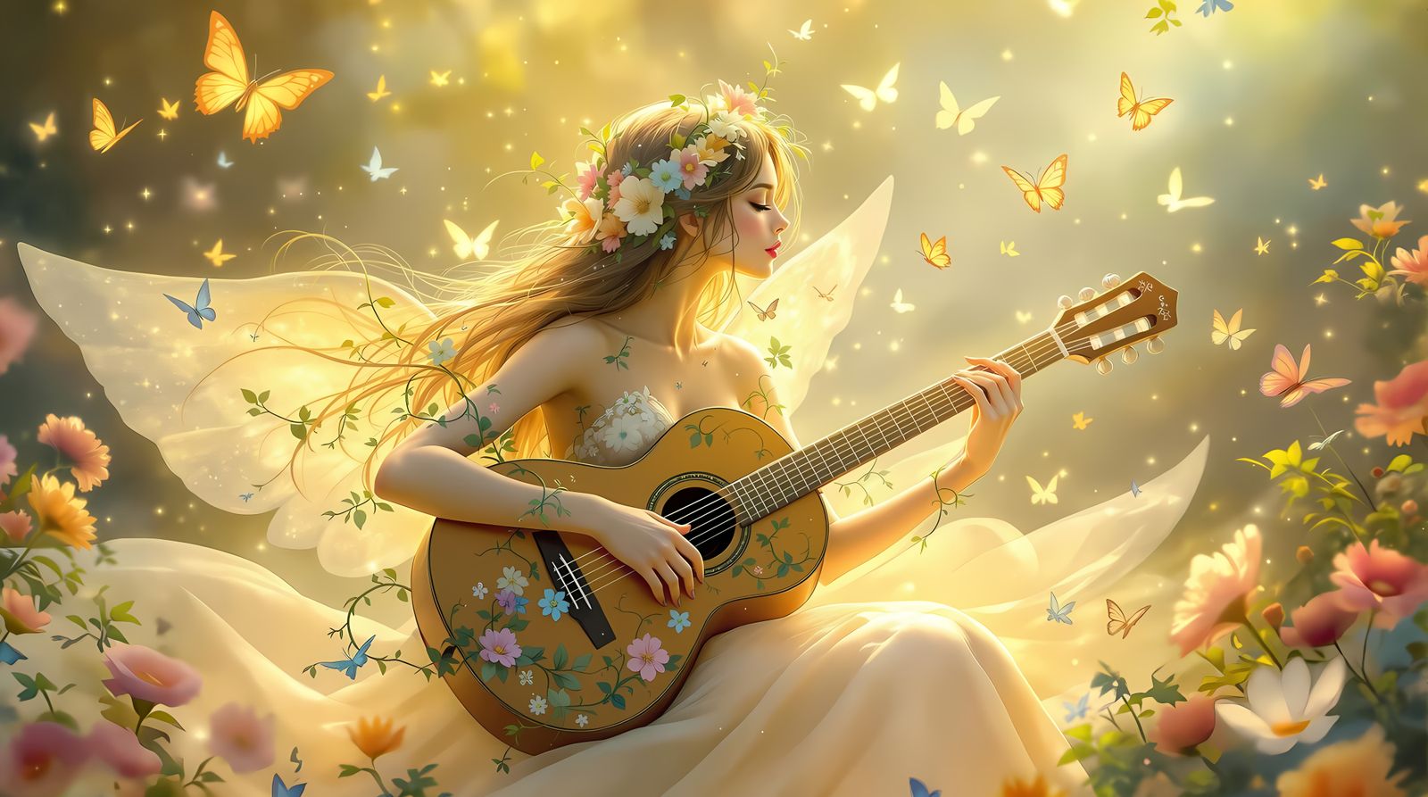 Enchanted Floral Fantasy in Dreamy Watercolor Style