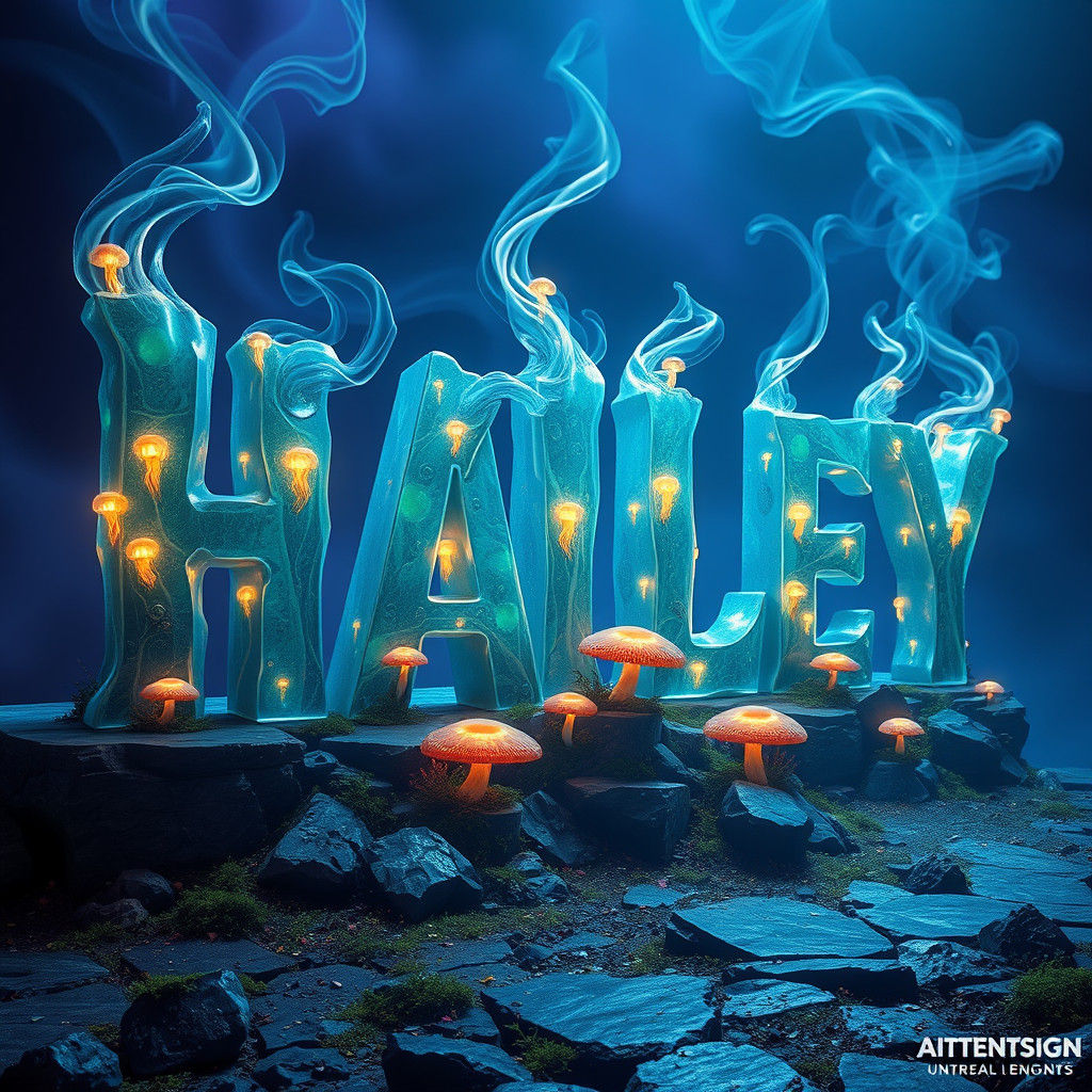 Crystalline Name 'HALEY' with Ethereal Mushrooms