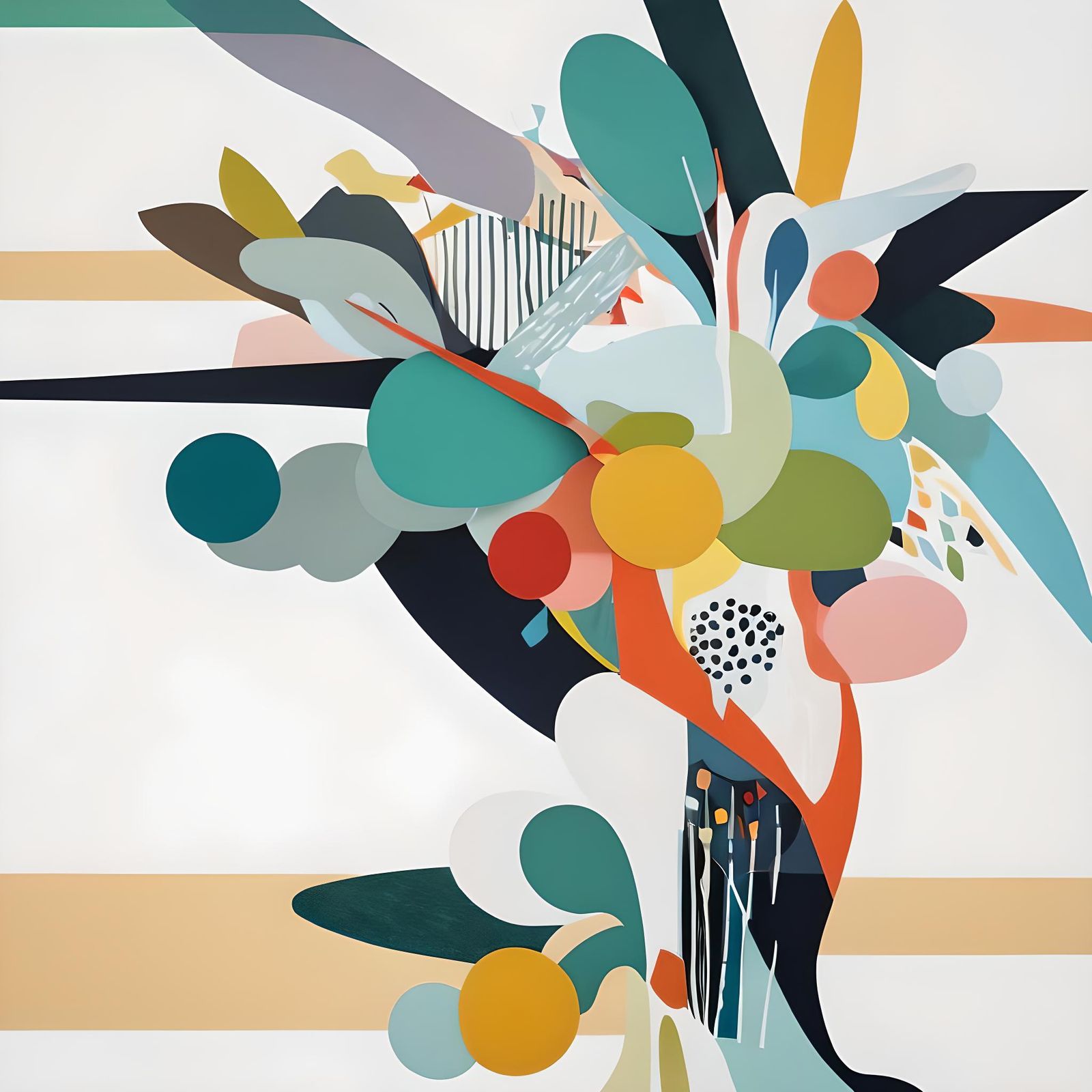 Colorful Abstract Tree on White Background