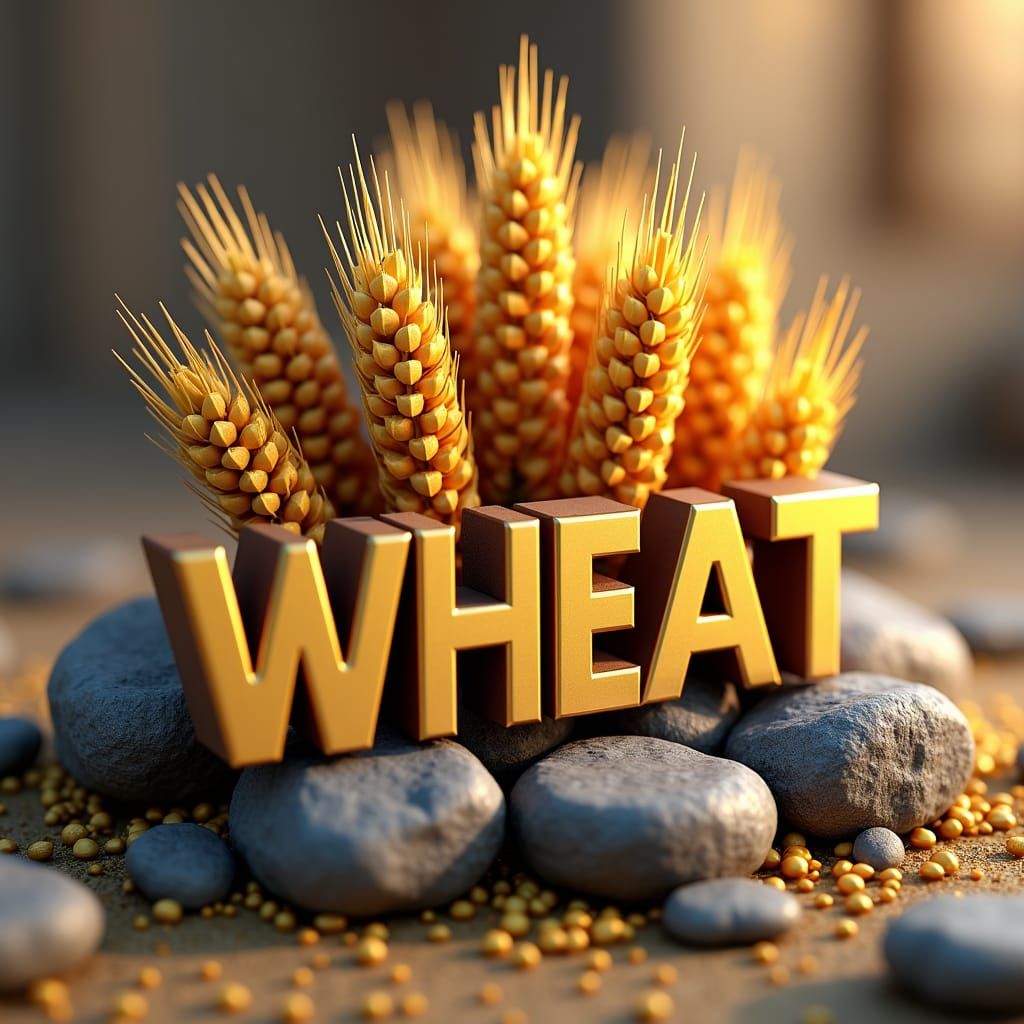 Minecraft Server Wheat Logo in 3D Cinematic Style